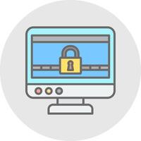 Ransomware Line Filled Light Icon vector