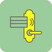 Door Lock Filled Yellow Icon vector