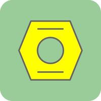 Nut Filled Yellow Icon vector