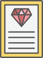 Certificate Line Filled Light Icon vector