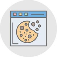 galletas línea lleno ligero icono vector