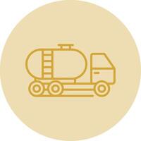 Tank Car Line Yellow Circle Icon vector