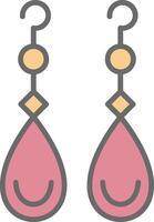 Earrings Line Filled Light Icon vector