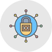 Lock Line Filled Light Icon vector