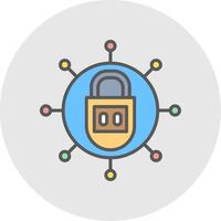 Lock Line Filled Light Icon vector