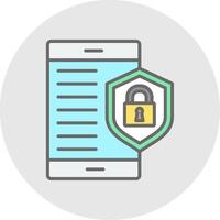 Mobile Security Line Filled Light Icon vector