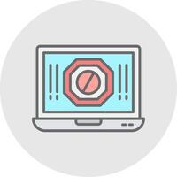 Ad Blocker Line Filled Light Icon vector