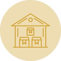 Warehouse Line Yellow Circle Icon vector