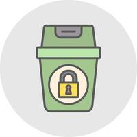 Recycle Bin Line Filled Light Icon vector