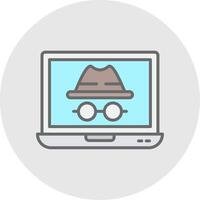 Incognito Line Filled Light Icon vector