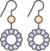 Earrings Line Filled Light Icon vector