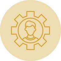 Coal Mining Line Yellow Circle Icon vector
