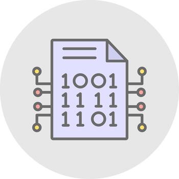 Encryption Data Line Filled Light Icon vector
