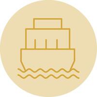 Port Line Yellow Circle Icon vector