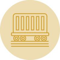 Train Container Line Yellow Circle Icon vector