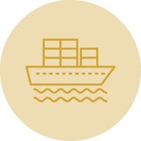 Container Ship Line Yellow Circle Icon vector