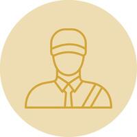 Postman Line Yellow Circle Icon vector