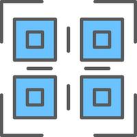 Qr Code Line Filled Light Icon vector