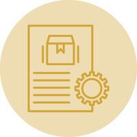 Order Processing Line Yellow Circle Icon vector