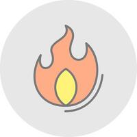 Burn Line Filled Light Icon vector