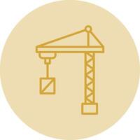 Port Crane Line Yellow Circle Icon vector