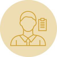 Manager Line Yellow Circle Icon vector