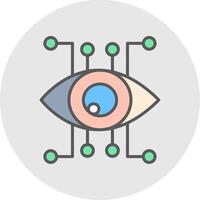 Eye Recognition Line Filled Light Icon vector