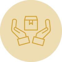 Handle With Care Line Yellow Circle Icon vector