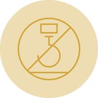 Use No Hooks Line Yellow Circle Icon vector