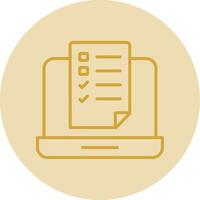 OnLine Yellow Circle Testing Line Yellow Circle Icon vector