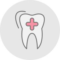 Dental Care Line Filled Light Icon vector