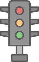 Traffic Light Line Filled Light Icon vector