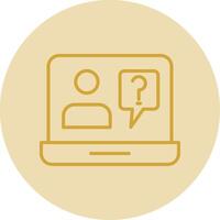 Webinar Line Yellow Circle Icon vector