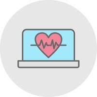 Electrocardiography Line Filled Light Icon vector