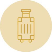 Luggage Line Yellow Circle Icon vector