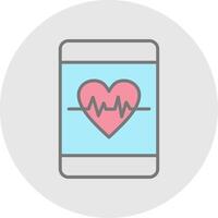 Heart Care Line Filled Light Icon vector
