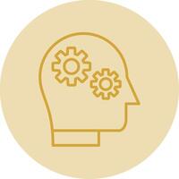 System Thinking Line Yellow Circle Icon vector