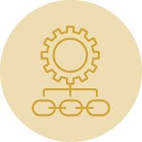 Supply Chain Management Line Yellow Circle Icon vector