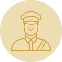 Custom Officer Line Yellow Circle Icon vector