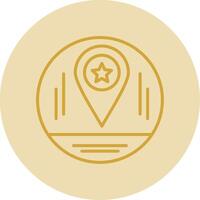 Map Marker Line Yellow Circle Icon vector