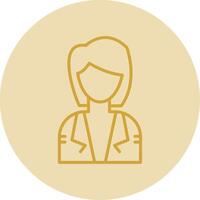 Stewardess Line Yellow Circle Icon vector