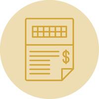 Invoice Line Yellow Circle Icon vector