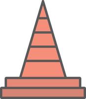 Traffic Cone Line Filled Light Icon vector