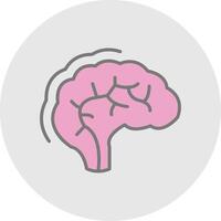 Human Brain Line Filled Light Icon vector