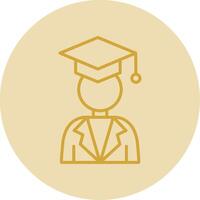 Academician Line Yellow Circle Icon vector