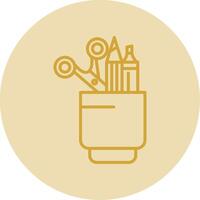 Stationery Line Yellow Circle Icon vector