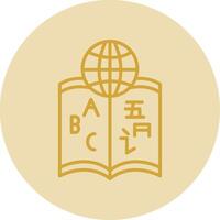 Linguistics Line Yellow Circle Icon vector