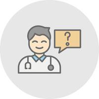 Health Question Line Filled Light Icon vector