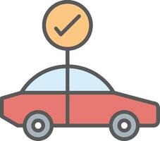Car Check Line Filled Light Icon vector