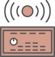 Sound System Line Filled Light Icon vector